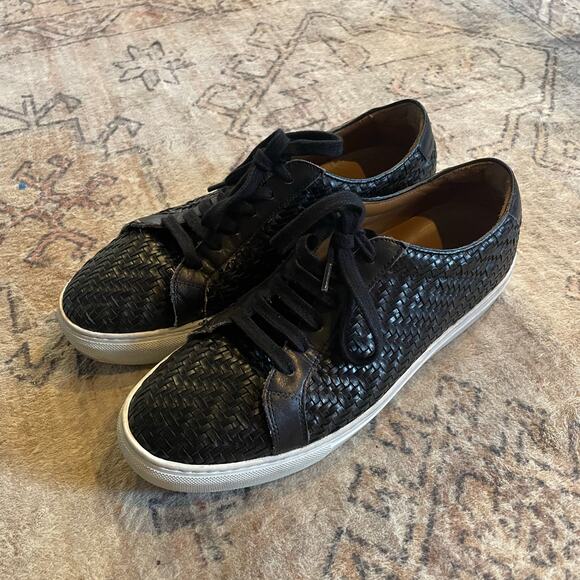 TAFT Sneaker Black Woven Leather EU 39 Low Top Men's Casual Lace-up Sneaker - Picture 6 of 13